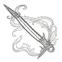 a wavy dagger tattoo design idea