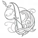 a wavy dagger tattoo design idea