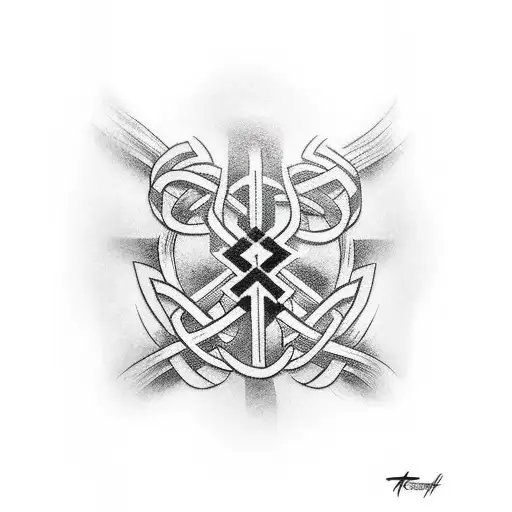 banner Cross  tattoo design idea