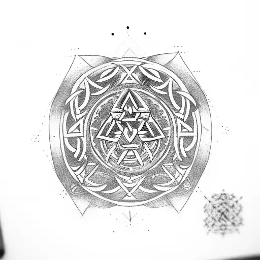 Valknut Symbol,yggdrasil,Vegvisir,Huginn and Muninn,Viking Axe tattoo design idea