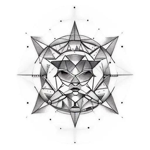 modernes Fineline kleine tattoos zusammenführen geometrische formen griechische göttin Mond Sonne Sterne Hände spirituel tattoo design idea