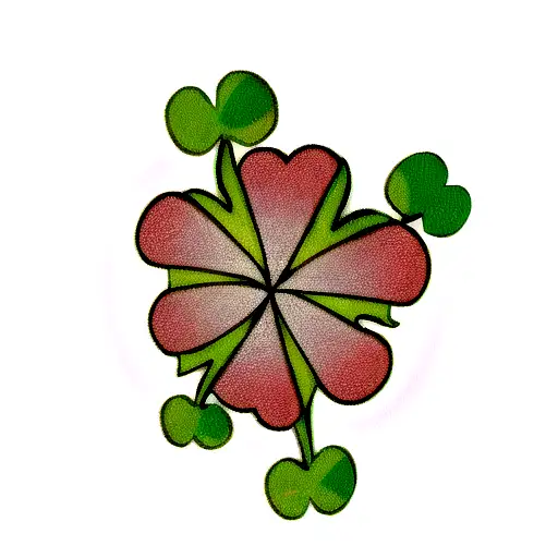 five leaf clover tattoo design idea