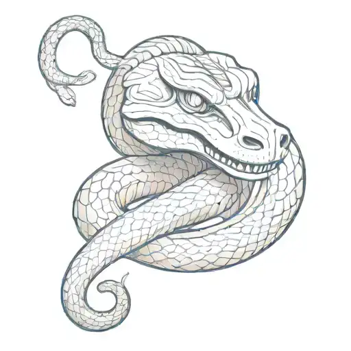 A snake smoking a cigarette tattoo design idea