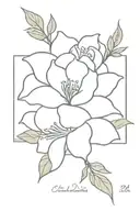 gardenia jasminoid, with Roman numeral dates 12-9-2006, 11-24-2006, and IV tattoo design idea