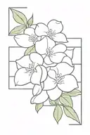 gardenia jasminoid, with Roman numeral dates 12-9-2006, 11-24-2006, and IV tattoo design idea