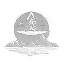 Portal with an Island inside it tattoo design idea