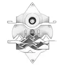 Portal with an Island inside it tattoo design idea