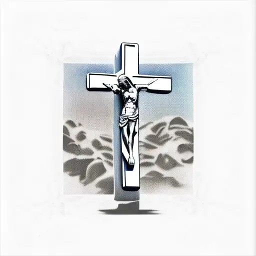family friends crucifix tattoo design idea