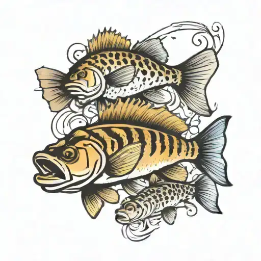 Texas and bass fish tattoo design idea