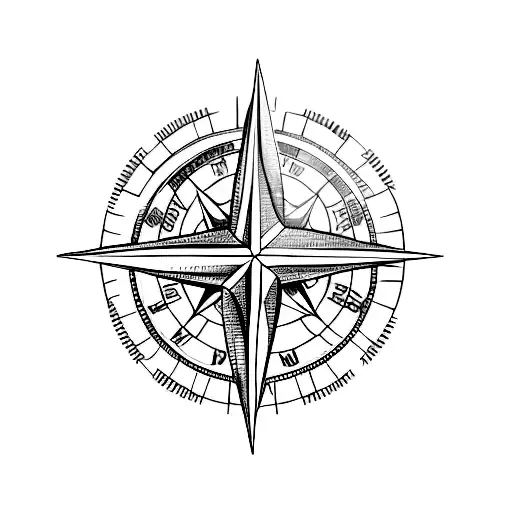 tattoo of a compass with historical landmarks as the cardinal points and true north pointing at liberty tattoo design idea