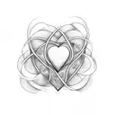 three hearts intertwining tattoo design idea