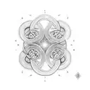 three hearts intertwining tattoo design idea