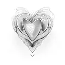 three hearts intertwining tattoo design idea