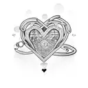 3 hearts chained together tattoo design idea