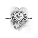 3 hearts chained together tattoo design idea