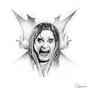 ozzy osbourne bat tattoo design idea