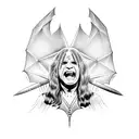ozzy osbourne bat tattoo design idea