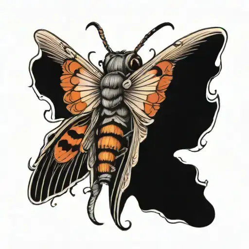 moth showing death tattoo design idea