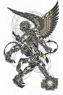 icarus falling from sky tattoo design idea