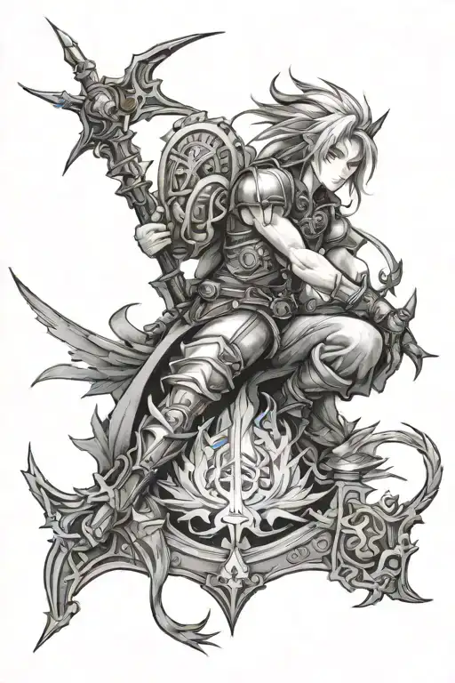 final fantasy themed tattoo tattoo design idea