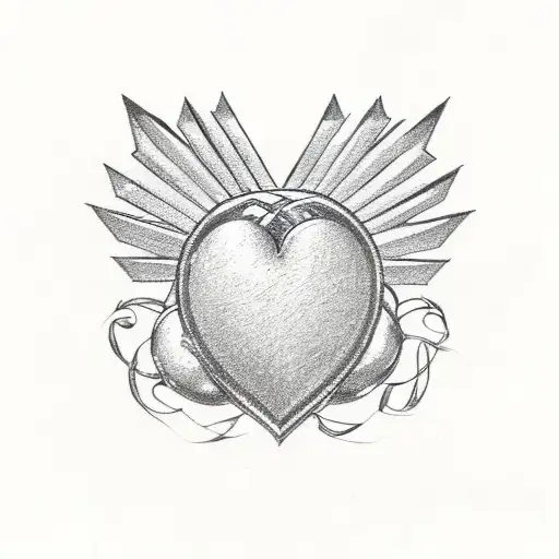 love heart crown gold-star empire  tattoo design idea