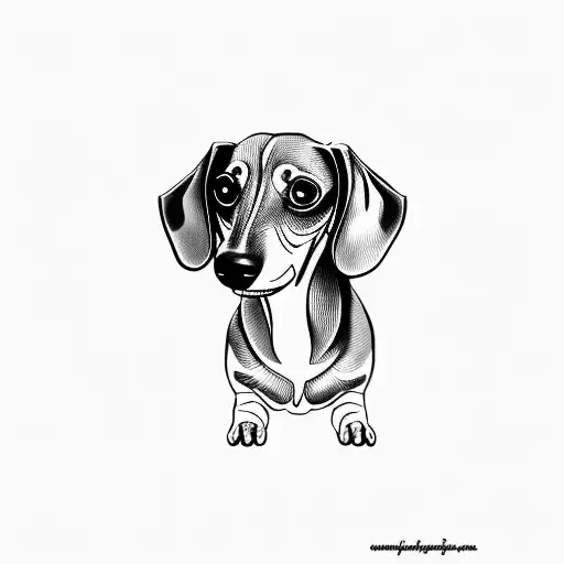 three dachshund dogs tattoo design idea