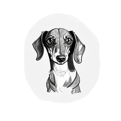 three dachshund dogs tattoo design idea