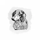 three dachshund dogs tattoo design idea
