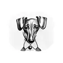 three dachshund dogs tattoo design idea