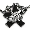baseball and cross necklace tattoo design idea