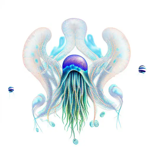 blue jellyfish tattoo design idea