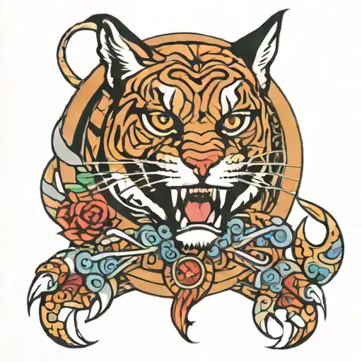 cougar warrior time  tattoo design idea
