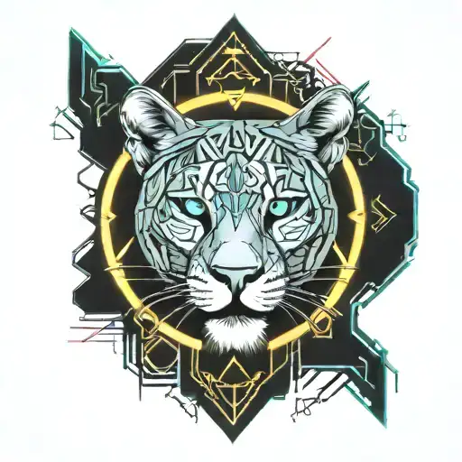 cougar 3 cubs warrior time peace tattoo design idea