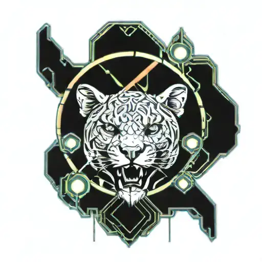 cougar 3 cubs warrior time peace tattoo design idea