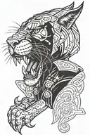 cougar warrior time  tattoo design idea