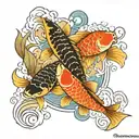 Koi Fish Ying Yang tattoo design idea