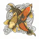 Koi Fish Ying Yang tattoo design idea