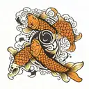 Koi Fish Ying Yang tattoo design idea