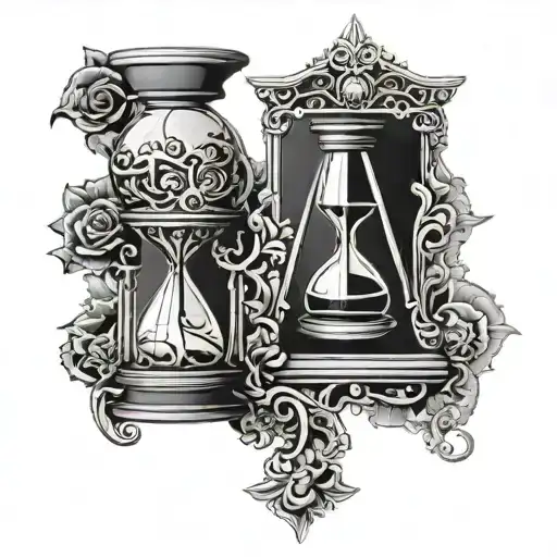 gothic hourglass  tattoo design idea