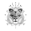 A lion and a black panther merging together in a fierce yet elegant design, representing the client's favorite animals tattoo design idea