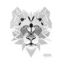 A lion and a black panther merging together in a fierce yet elegant design, representing the client's favorite animals tattoo design idea