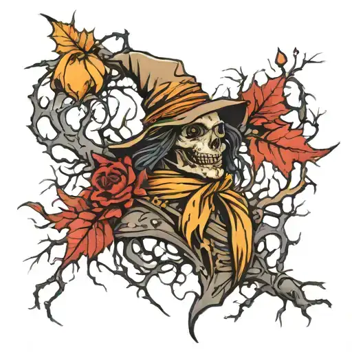 thorns and scarecrow tattoo design idea