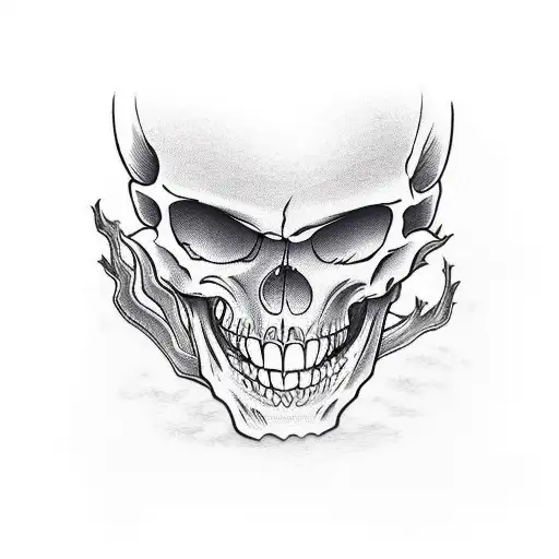 skeleton eating hot girls guts tattoo design idea