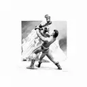 rocky and Apollo fight scene tattoo design idea