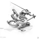 rocky and Apollo fight scene tattoo design idea