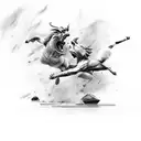 rocky and Apollo fight scene tattoo design idea