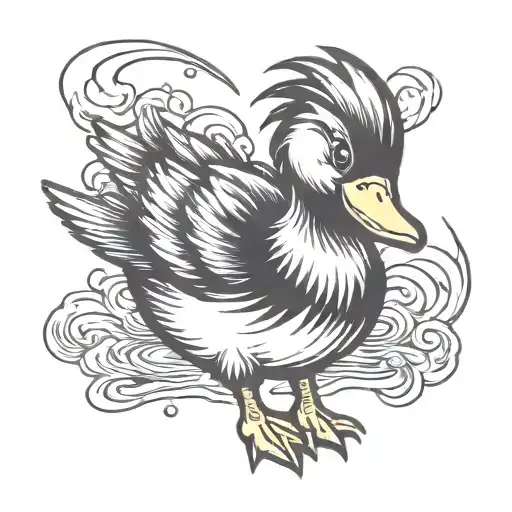 angry duck  tattoo design idea