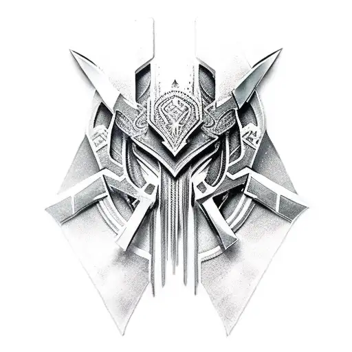 assassin creed hidden blade bio mech bracer tattoo design idea