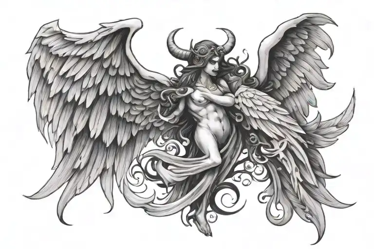 movement devil and angel wing tattoo design tattoo design idea