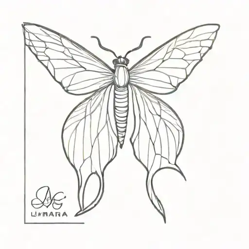 lunar moth tattoo design idea